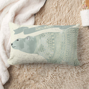Aangepaste Waterverf Polar Beer Grey Banner Kussen