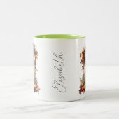 Aangepaste Waterverf  Pompoen Deur Fall Bladeren Tweekleurige Koffiemok (Center)