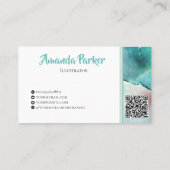 Aangepaste Waterverf QR-codeillustrator Visitekaartje (Achterkant)