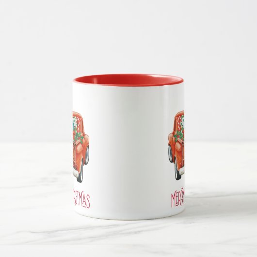 Aangepaste Waterverf Red Pickup  Truck Mok (Midden)