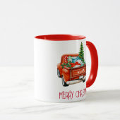 Aangepaste Waterverf Red Pickup Truck Mok (Voorkant rechts)