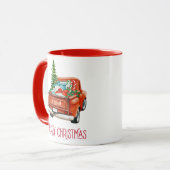 Aangepaste Waterverf Red Pickup  Truck Mok (Voorkant links)