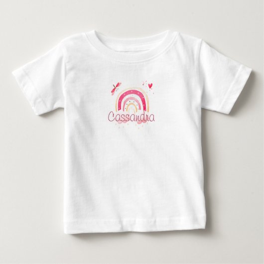 Aangepaste waterverf regenboog baby T-Shirt (Voorkant)