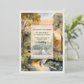 Aangepaste Waterverf Royal Botanic Gardens Folie Uitnodiging (Staand Voorkant)