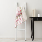 Aangepaste Waterverf Roze Zwan Naam Baby Sherpa Deken (In situ)