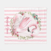 Aangepaste Waterverf Roze Zwannaam Fleece Deken (Voorkant (Horizontaal))
