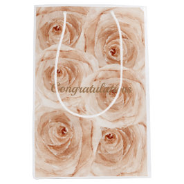 Aangepaste waterverf rozen florale felicitaties medium cadeauzakje
