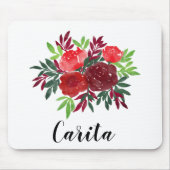 Aangepaste Waterverf Rozen Mousepad Muismat (Voorkant)