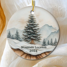 Aangepaste Waterverf Rustic Mountain Keramisch Ornament