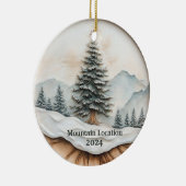 Aangepaste Waterverf Rustic Mountain Keramisch Ornament (Rechts)