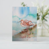 Aangepaste Waterverf Sandpiper Shore Beach Bird Ar Bedankkaart (Staand voorkant)