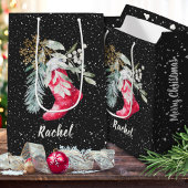 Aangepaste Waterverf Script Elegant Stocking Chris Medium Cadeauzakje