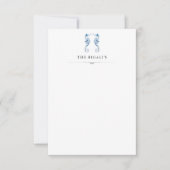 Aangepaste Waterverf Seapaarden Blue Bedankkaart (Voorkant)