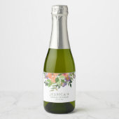 Aangepaste Waterverf Sinaasappel Bloemen Vrijgezel Sparkling Wijnetiket (Voorkant)