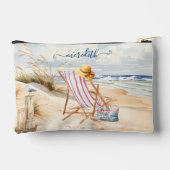Aangepaste Waterverf Strand Scène Mongoram Naam Etui (Achterkant)