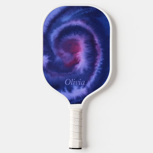 Aangepaste waterverf Stropdas en kleurstofblauw Pickleball Paddle (Achterkant)