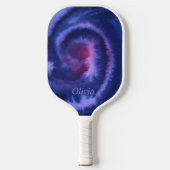 Aangepaste waterverf Stropdas en kleurstofblauw Pickleball Paddle (Voorkant)