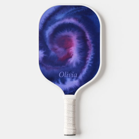 Aangepaste waterverf Stropdas en kleurstofblauw Pickleball Paddle (Voorkant)