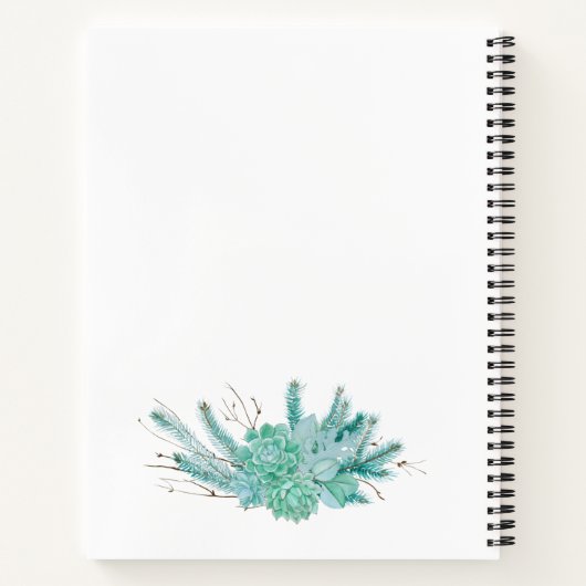 Aangepaste Waterverf Succulents Notitieboek (Achterkant)
