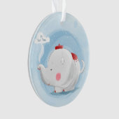 Aangepaste Waterverf Teacup Elephant Ornament (voorkant)