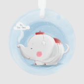 Aangepaste Waterverf Teacup Elephant Ornament (achterkant)