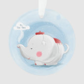 Aangepaste Waterverf Teacup Elephant Ornament (voorkant)