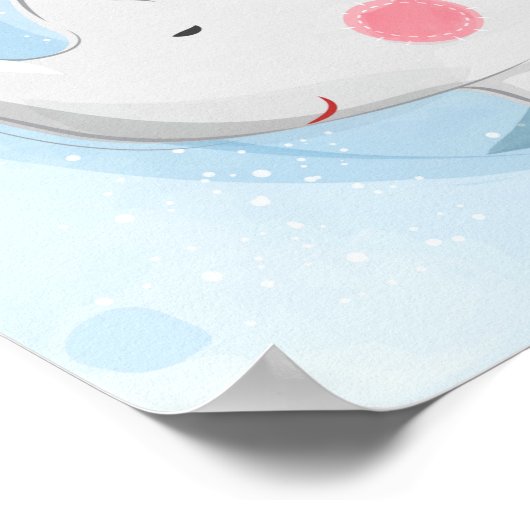 Aangepaste Waterverf Teacup Elephant Poster (Hoek)