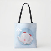 Aangepaste Waterverf Teacup Elephant Tote Bag (Voorkant)