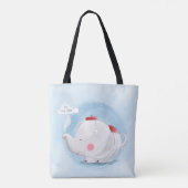 Aangepaste Waterverf Teacup Elephant Tote Bag (Achterkant)
