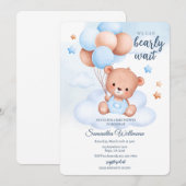 Aangepaste waterverf teddybeer jongens baby shower (Voorkant / Achterkant)