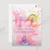 Aangepaste waterverf toast vrijgezellenfeestje briefkaart (Voorkant / Achterkant)