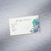 Aangepaste Waterverf Tropical Parrot Business Busi Magnetisch Visitekaartje (Voorbeeld)