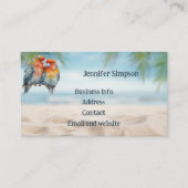 Aangepaste Waterverf Tropische Parrot Business Visitekaartje (Voorkant)