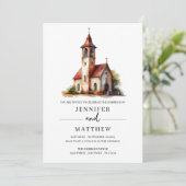 Aangepaste Waterverf Trouwlocatie Portret, bruilof Kaart (Staand voorkant)