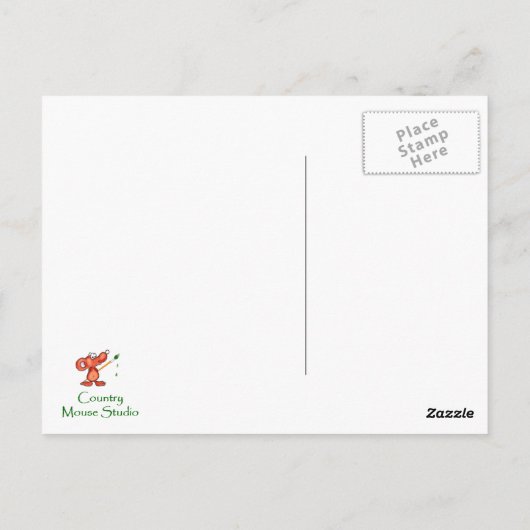 Aangepaste Waterverf Uil in Boom, Maan, Vogel, Nat Briefkaart (Achterkant)