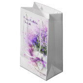 Aangepaste Waterverf van de Floral van Lavender Klein Cadeauzakje (Voorkant Gekanteld)