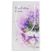 Aangepaste Waterverf van de Floral van Lavender Klein Cadeauzakje (Voorkant)