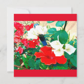 Aangepaste Waterverf van de Rode Schoenbloem op ge Kaart (Achterkant)