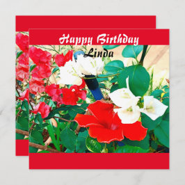 Aangepaste Waterverf van de Rode Schoenbloem op ge Kaart