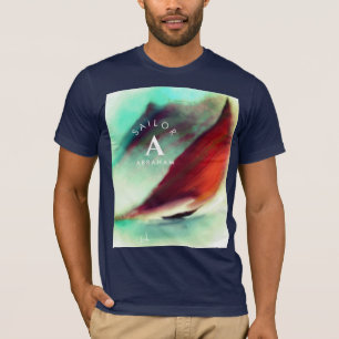 Aangepaste  Waterverf van de Zeilaar T-shirt