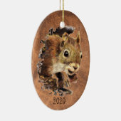 Aangepaste Waterverf van eekhoorndieren Dierkunst Keramisch Ornament (Rechts)