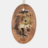 Aangepaste Waterverf van eekhoorndieren Dierkunst Keramisch Ornament (Links)