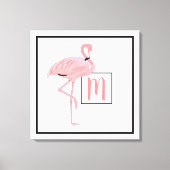 Aangepaste Waterverf van het Monogram Cute Pink Fl Canvas Afdruk (Voorkant)