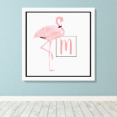 Aangepaste Waterverf van het Monogram Cute Pink Fl Canvas Afdruk (Insitu (Houten vloer))