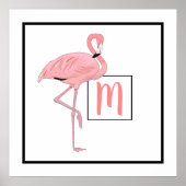 Aangepaste Waterverf van het Monogram Cute Pink Fl Poster (Voorkant)