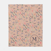 Aangepaste Waterverf van monogram Floral Fleece Deken (Voorkant)