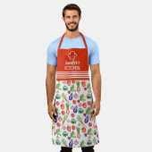 Aangepaste Waterverf Veggies Schort (Gedragen)