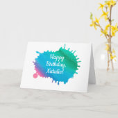 Aangepaste Waterverf Verf Plantendag Kaart (Gele Bloem)