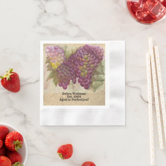 Aangepaste waterverf  verjaardag servet (Insitu)