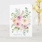 Aangepaste waterverf verjaardagskaart kaart (Gele Bloem)
